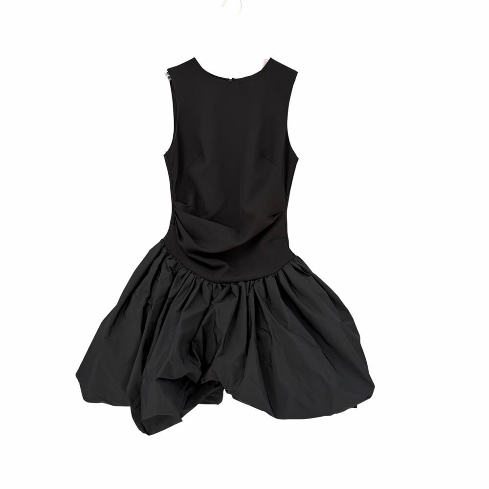 Mac Duggal NEW Black Sleeveless Crepe Bubble Skirt Formal Party Mini Dress - Picture 5 of 11